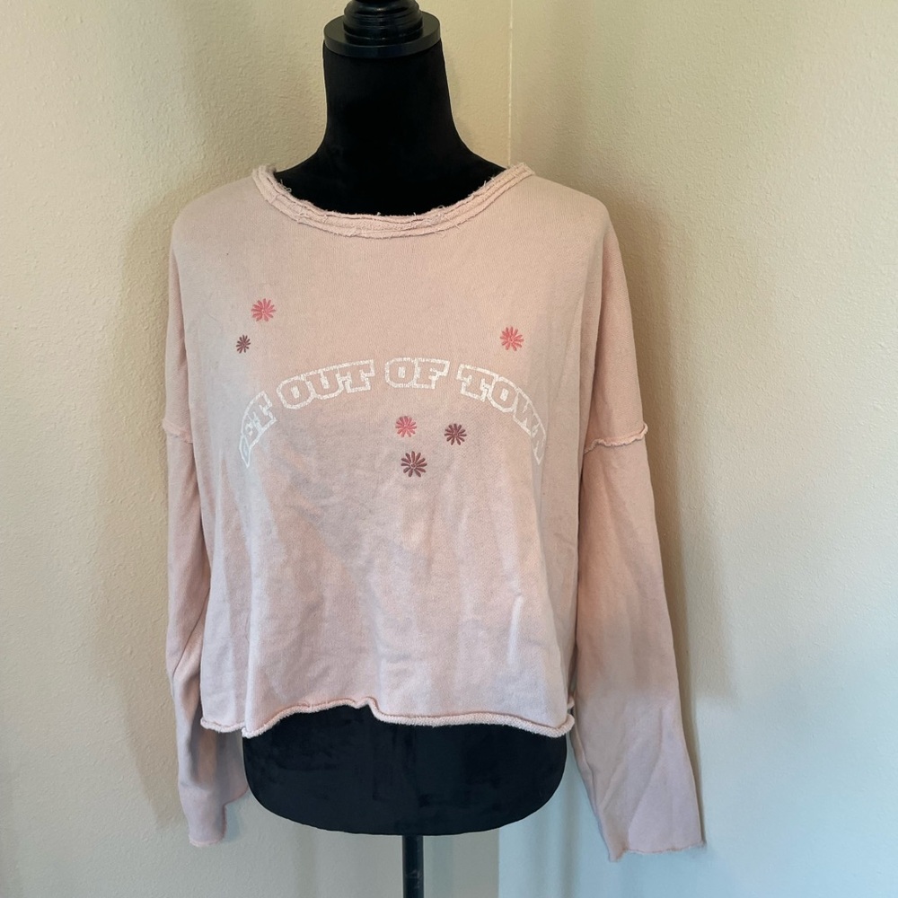 Aerie pink open back sweater small